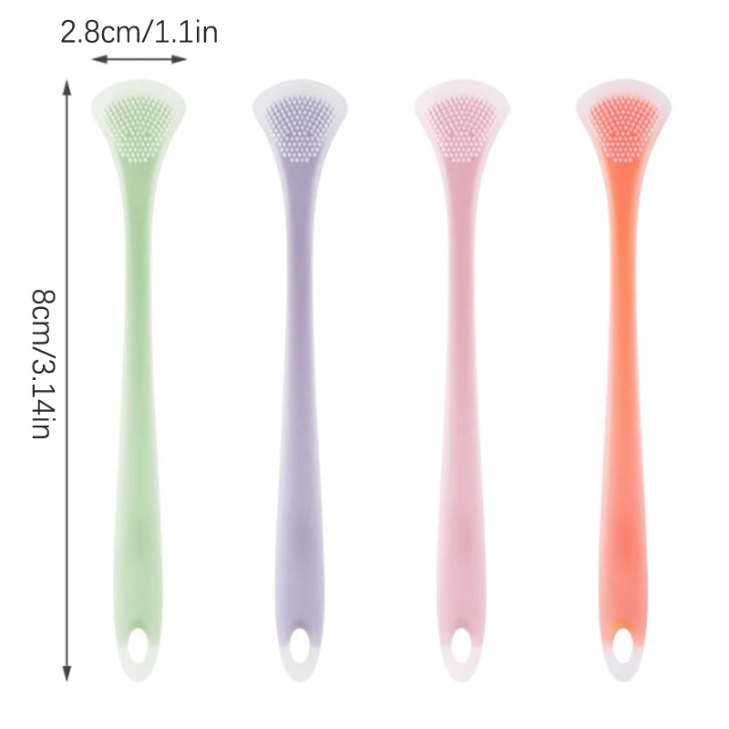 Escova de limpeza de língua de silicone macio Ferramenta de limpeza lateral dupla Raspador de massagem oral Ferramenta de cuidados de saúde 1pc