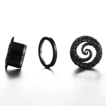 Casvort 2 Parça 316 Paslanmaz Çelik Ahtapot Kolu Kulak Genişletici Tünel Küpe Vücut Takısı Punk Tarzı Havalı 10 best sales Ahtapot piercingi - №5