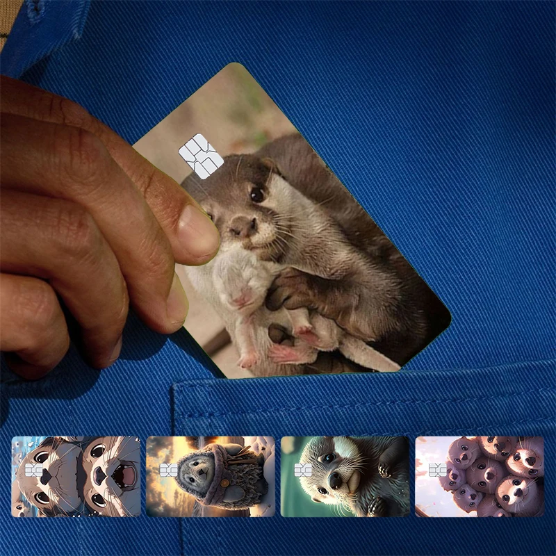 Animal otter Cover Skin Sticker For Credit Card Bank Debit Bus Card Front Side
