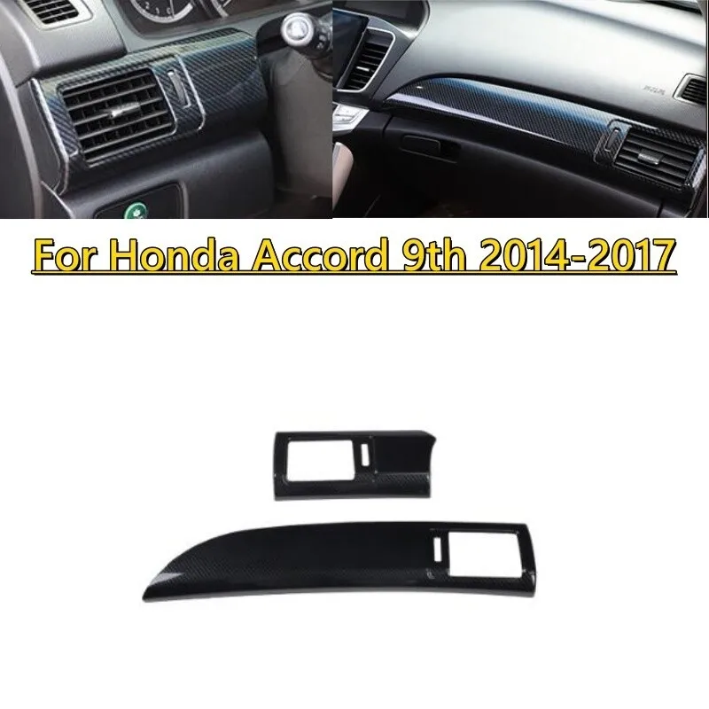 

Carbon Fiber Style Central Console Dashboard Panel Cover For Honda Accord 14-17