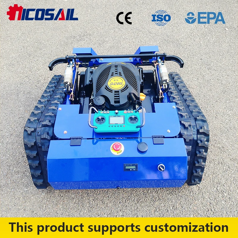 

Tracked Custom Remote Lawn Mower 45° Max Slope 65dB Low Noise EPA CE Certified for Garden Maintenance (Residential Quiet Custom)