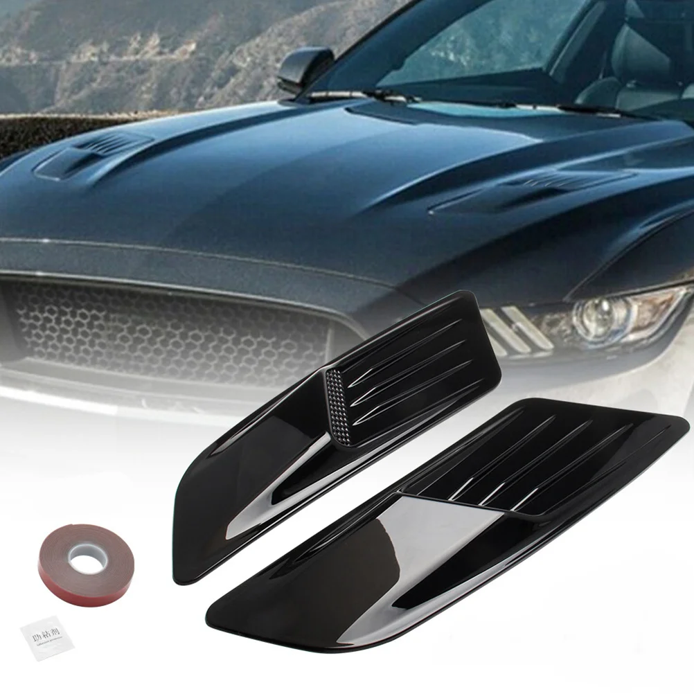 

1Pair Auto Car Vent Decal ABS Durable Hood Air Flow Cover Side Scoop Engine Intake Outlet Sticker Vehicle Exterior