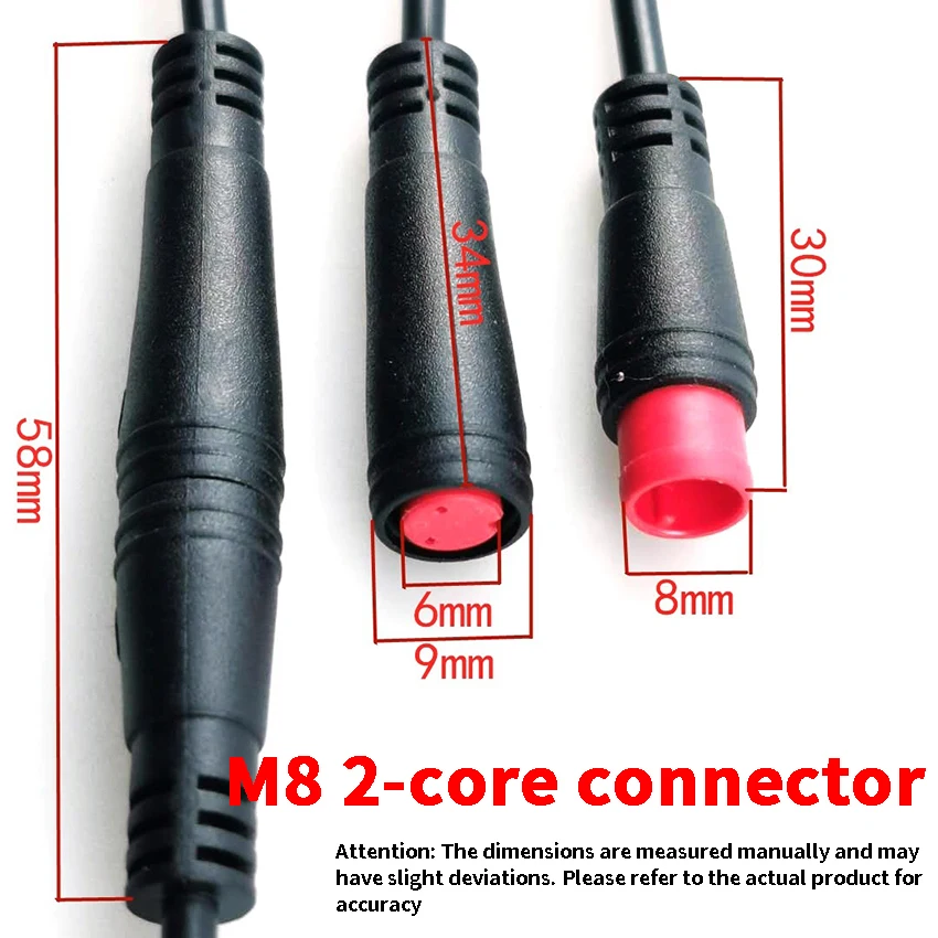 1 متر M8-2PIN 3pin 4Pin 5Pin ذكر إلى أنثى تمديد كابل أخضر وردي أزرق أصفر الاستشعار الحبل موصل للدراجة الكهربائية #4