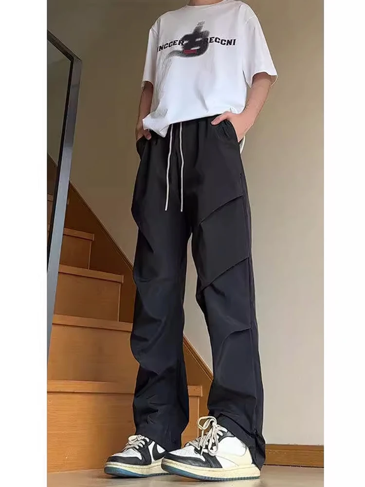 

American Sle Folded Workwear Pants Men Summer Thin Paratrooper Assault Pants Outdoor Functional Loose Straight Casual Long ...