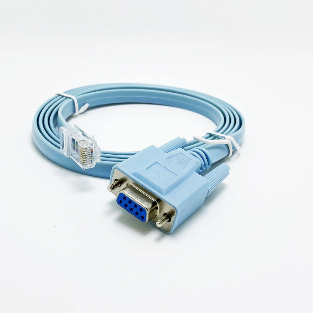 For Cisco Console Cable RJ45 Cat5 Ethernet to Rs232 DB9 COM Port Serial Female Routers Network Adapter Cable Blue 1.8m 6Ft