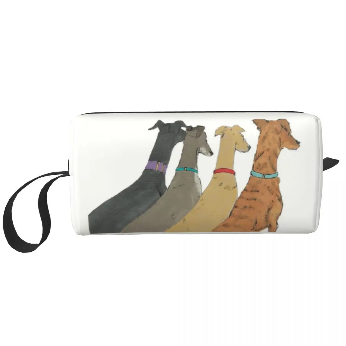 

Waiting Greyhounds Dog Makeup Bag for Women Travel Cosmetic Organizer Cute Greyhound Whippet Sighthound Storage Toiletry Bags