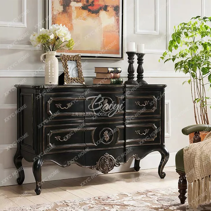 AA retro solid wood living room porch cabinet entry door dining side cabinet storage high-end fashion new models