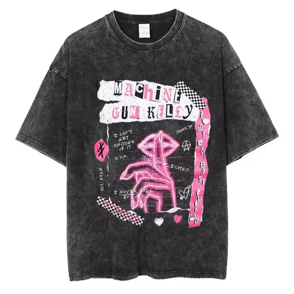 Playeras gráficas para mujer, camisetas Y2K lavadas, camisetas Y2K de hip hop, manga corta, casual, holgadas, estilo urbano, unisex 4399