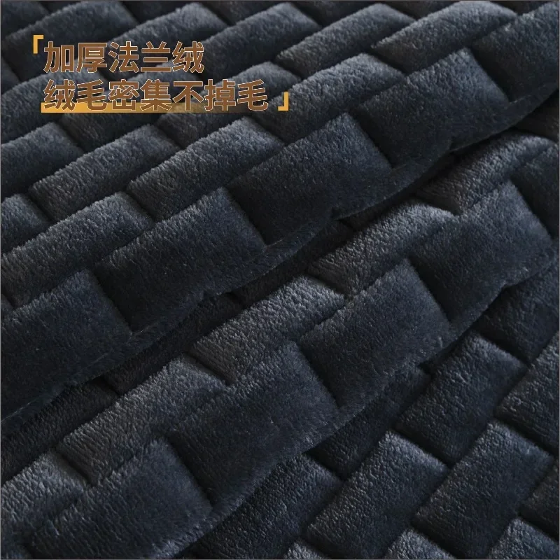 Winter Flannel Thick Sofa Cover Solid Color Soft Warm Pet Friendly Sofa Protection Pad Dustproof  Anti Slip Couch Cover Blanket