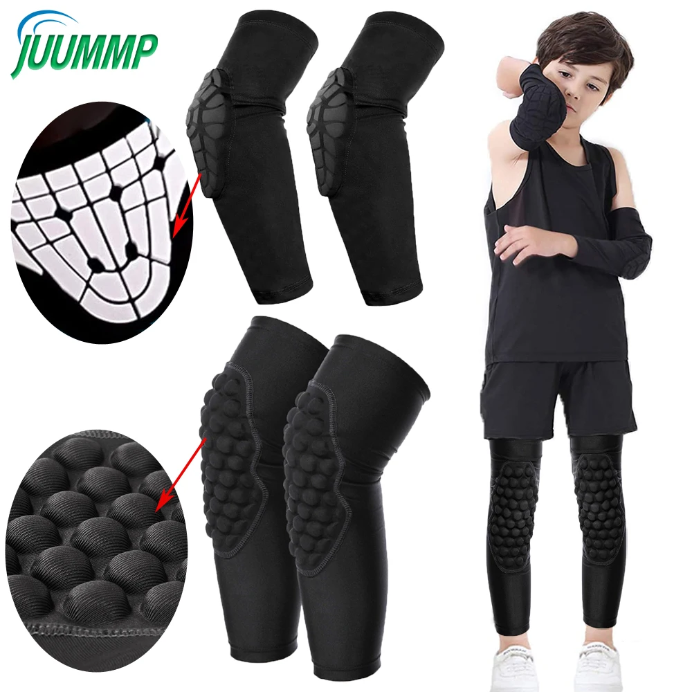 1PCS Knee or Elbow Pads for Kids  Youth Honeycomb Compression Sleeves Pads Guards Sports Protective Gear for Basketball,Baseball