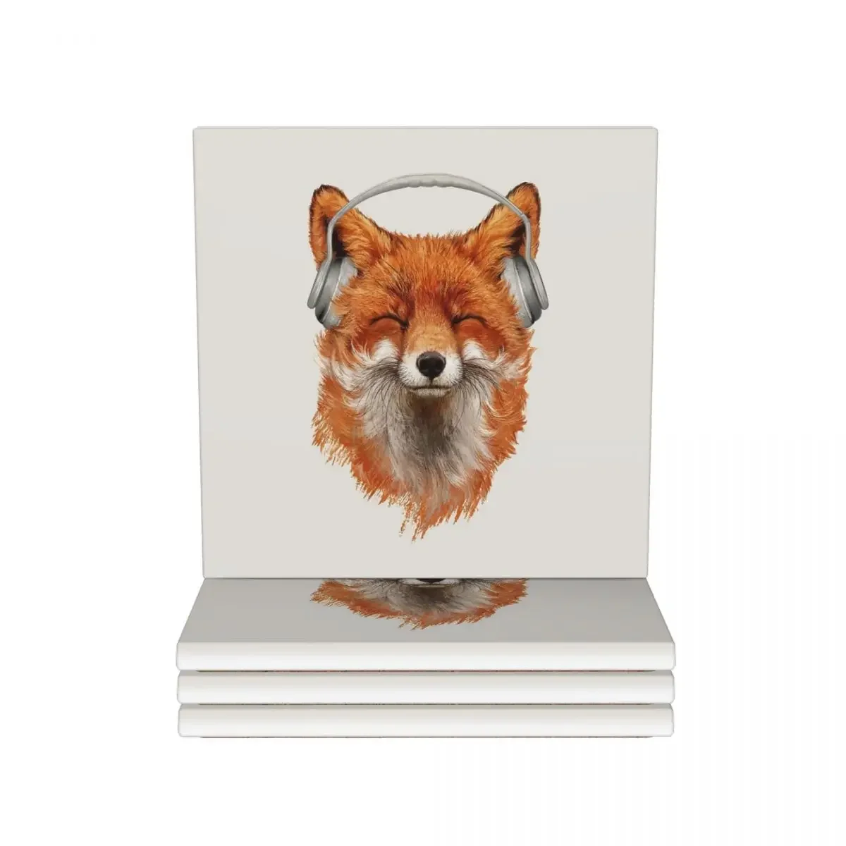 Smiling Musical Fox Coasters Coasters Ceramics Heat Resistant Mat Table Decoration Kitchen Placemats For Dinner Table Coffee Mat