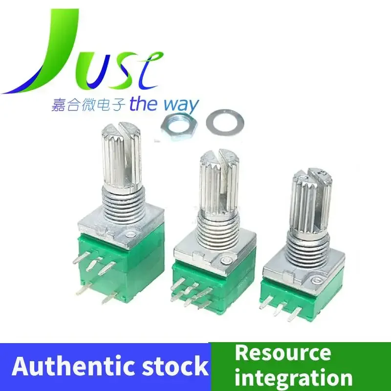 

12pcs/lot RK097NS dual 5-pin adjustable potentiometer B5K/10K/20K/50K/100K, handle length 15MM control knob 10k potentiometer