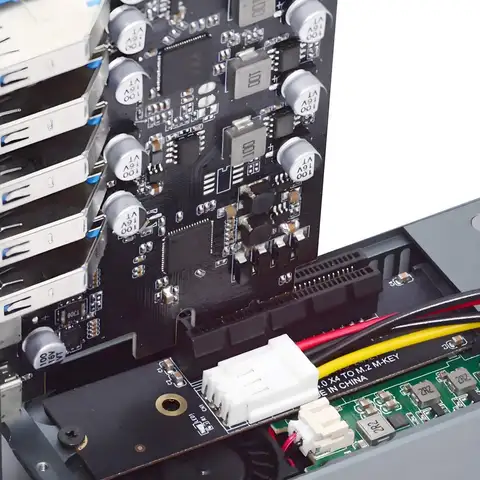 JonISerl M.2 NGFF to PCIe 4.0 X4 Expansion Card Adapter with 5V/12V SATA Power Compatible with PCIe X1/X8/X16