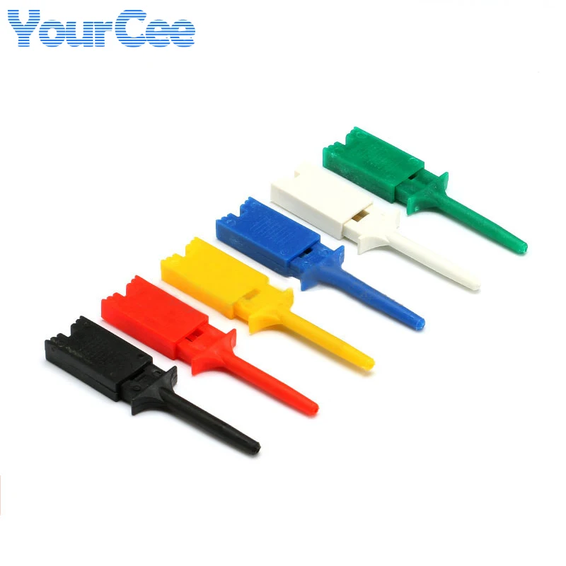 12 peças/lote de Clipes de Teste para Analisadores Lógicos, Sondas de Gancho Plano para Conexão, Mini Garras para Teste de ICs SMD