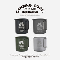 1Pc outdoor camping water cup 300ml portable coffee cup folding titanium cup camping picnic hiking cup