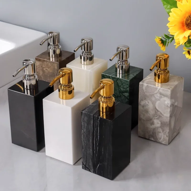 Creative Marble Foam Bottle Bathroom Accessories Shampoo Hand Sanitizer Dispenser Bottle Gold Press Soap Dispenser Lotion Bottle