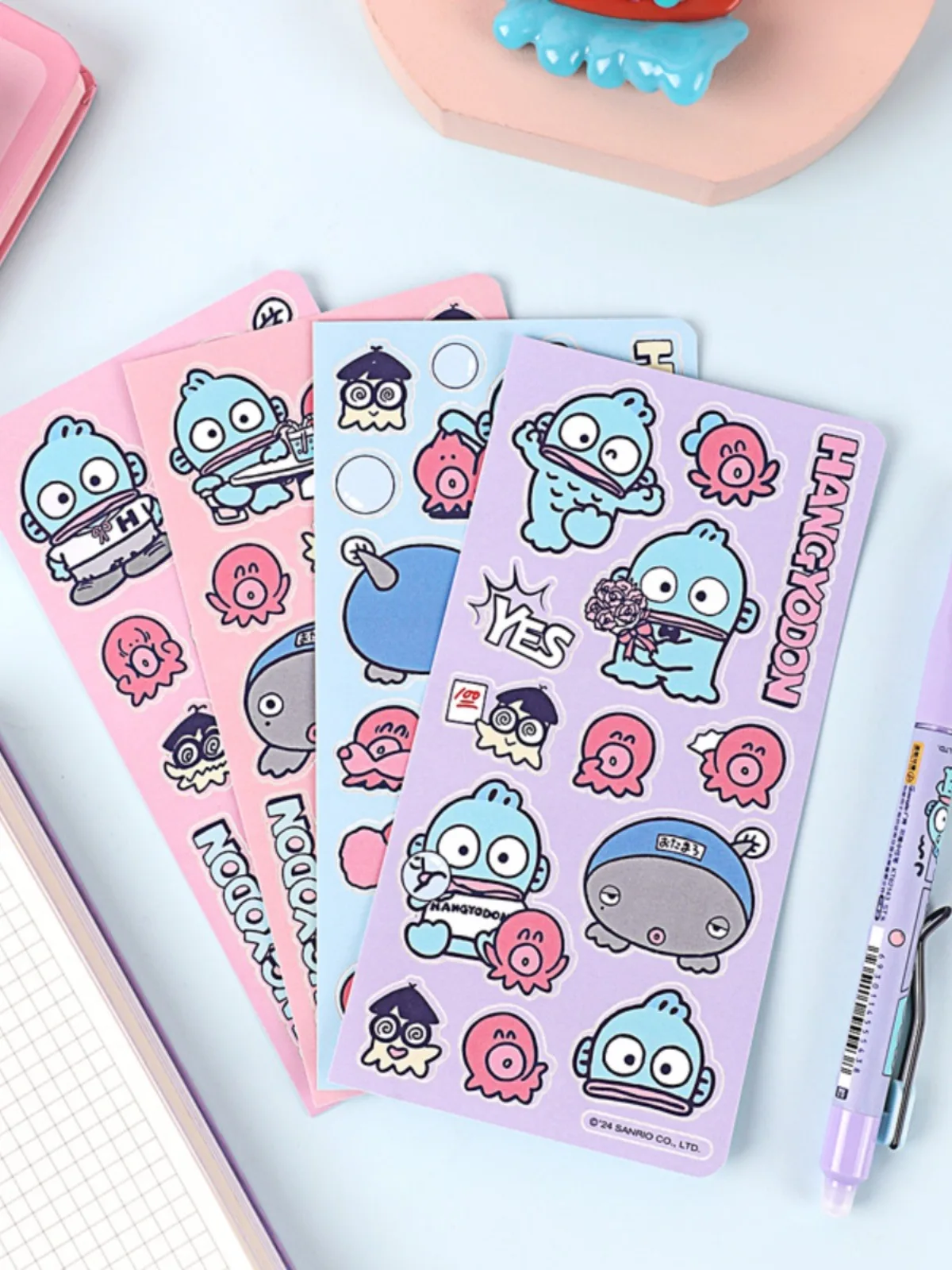 Kinbor Weeks Plan Small Notebook Kawaii Cartoon Pocket Book Grid Page Record Journals 2024 Self filled Schedule Stationery Paper