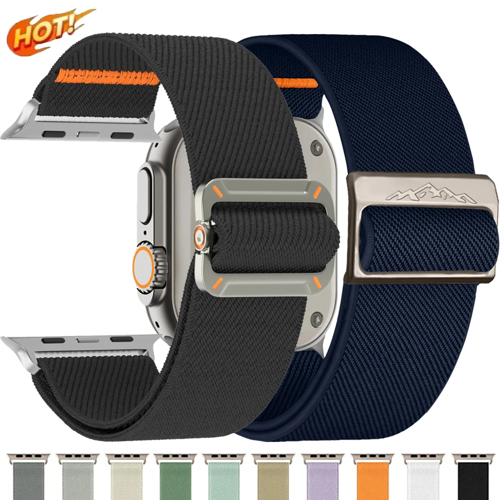 حزام نايلون لساعة أبل الترا 2 الفرقة 49 مللي متر 10 9 8 7 45 مللي متر 41 44 42 مللي متر 46 مللي متر سوار مرن مضفر لسلسلة IWatch 6 SE 5 4