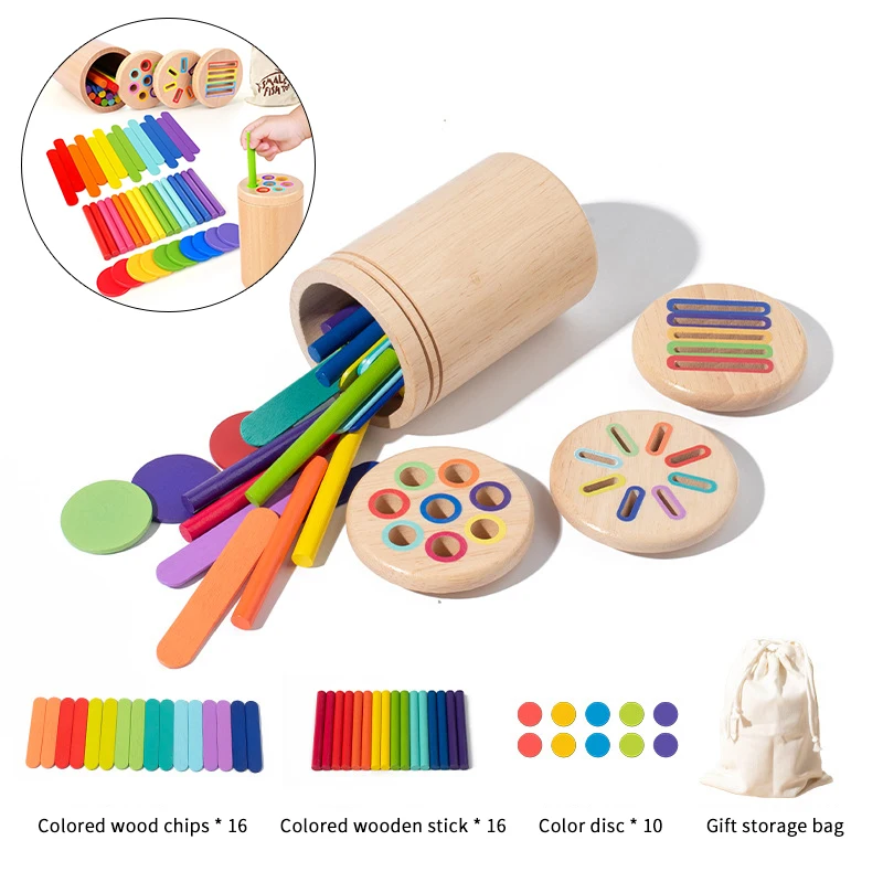 Montessori Toys For 2 3 4 Years Old, 3 In 1 Educational Sensory Color Sorting Toys For Toddlers 1-3