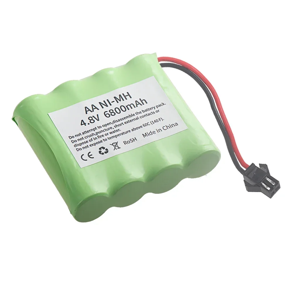 1/2/3/5PCS SM Connector With 4.8v 6800mAh AA Battery Or Charger For Rc toys Cars Tanks Robots Boats Ni-MH 4.8v Battery Pack