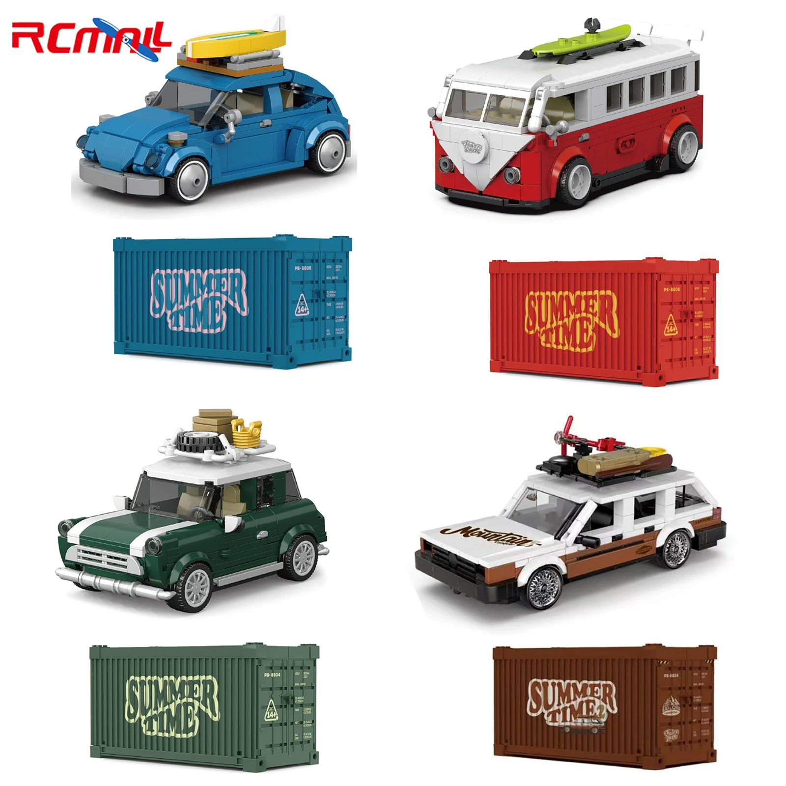 

Комплект MOC, мини-модель автомобиля, кемпер, дорожный фургон, автомобили, контейнер, строительные блоки, сборка кирпича, игрушки «сделай сам» для детей, подарок на Рождество и день рождения