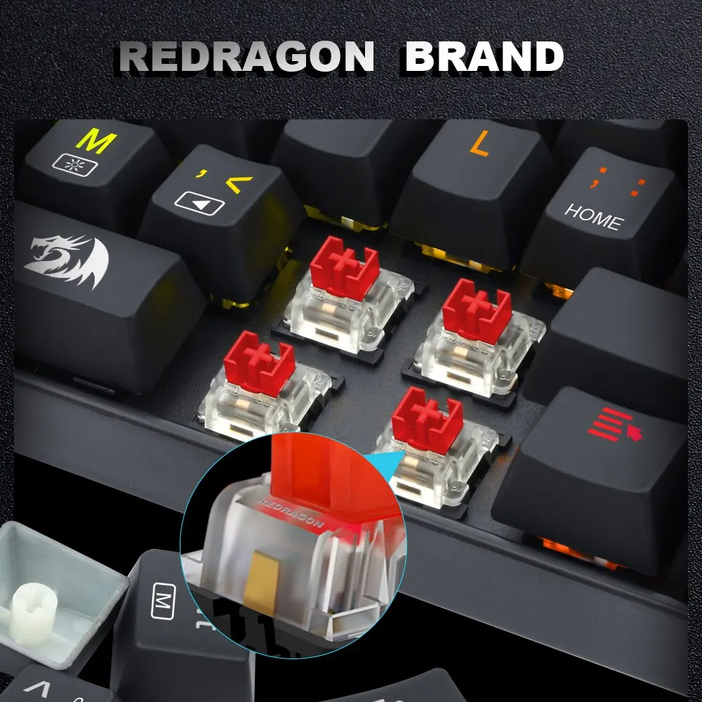 REDRAGON-interruptor SMD RGB MX para teclado mecánico retroiluminado, conmutador de 3 pines, táctil, lineal, Clicky, silencioso, rojo, azul, negro, marrón, púrpura