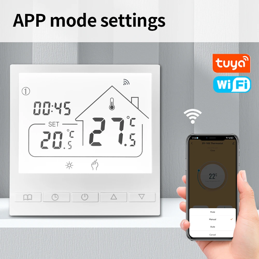 Tuya WiFi Smart Thermostat LCD Display Electric Floor Heating Water/Gas Boiler Temperature Remote Controller Alexa Google Alice