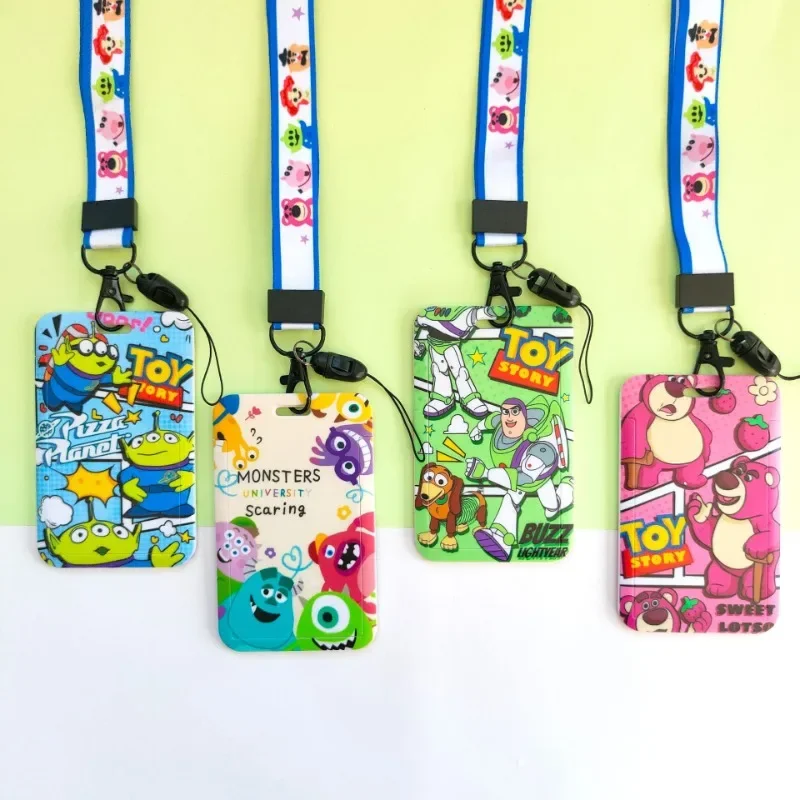 Disney Toy Story ID Card Holders with Lanyards Cartoon Woody Student ID Card Access Control Cases Buzz Lightyear Badges Gifts