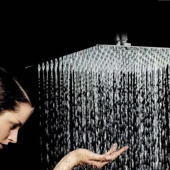 원형 및 사각형 스테인리스강 샤워 헤드, 빗물 샤워헤드 크롬 고압 욕조 수도꼭지, Dusche Ducha 레인 샤워