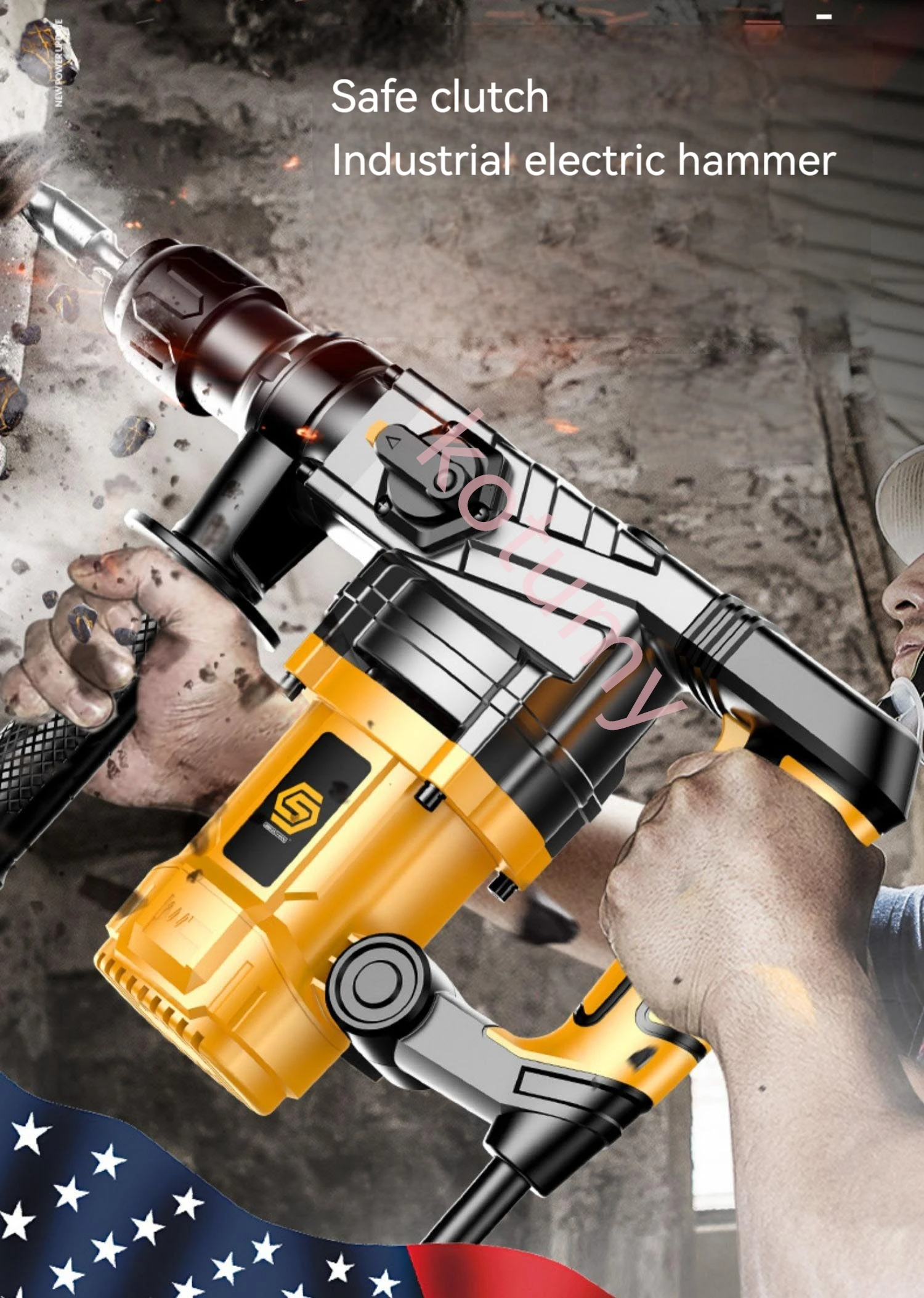 Portable Electric Demolition Hammer 220V Electric Pick Impact Drill Multi-function Hammer Drill