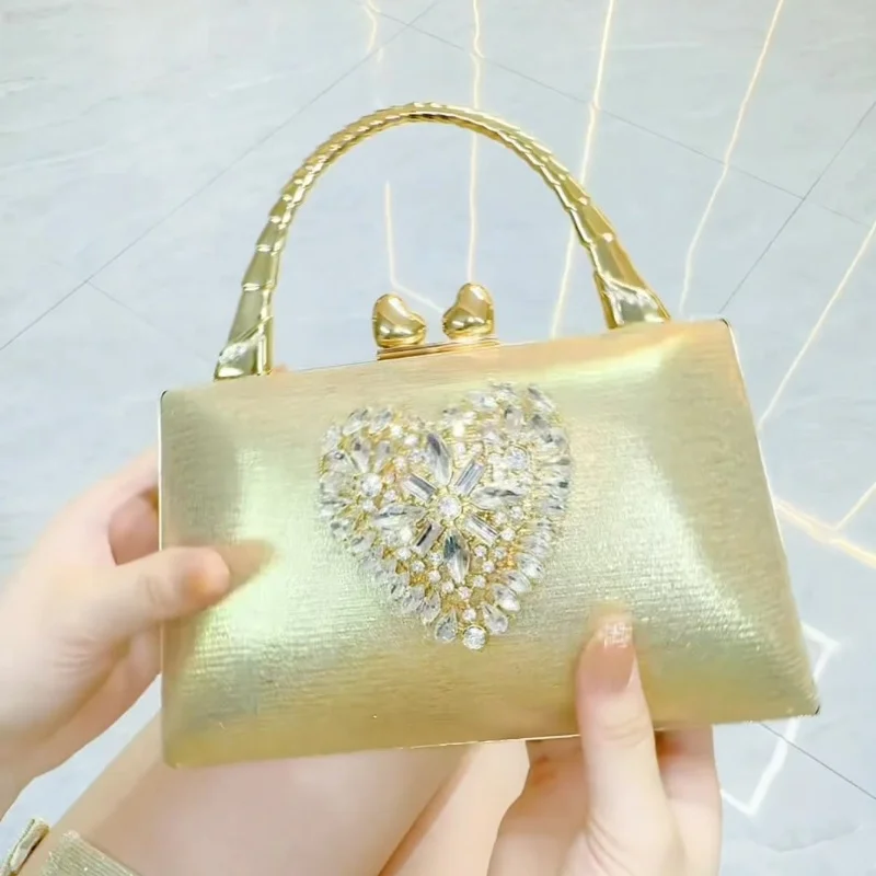 

2025 Luxury Women Party Evening Clutch Bag Fashion Studded Diamond Wedding Handbag Lady Chain Shoulder Bag New Clutch Purse