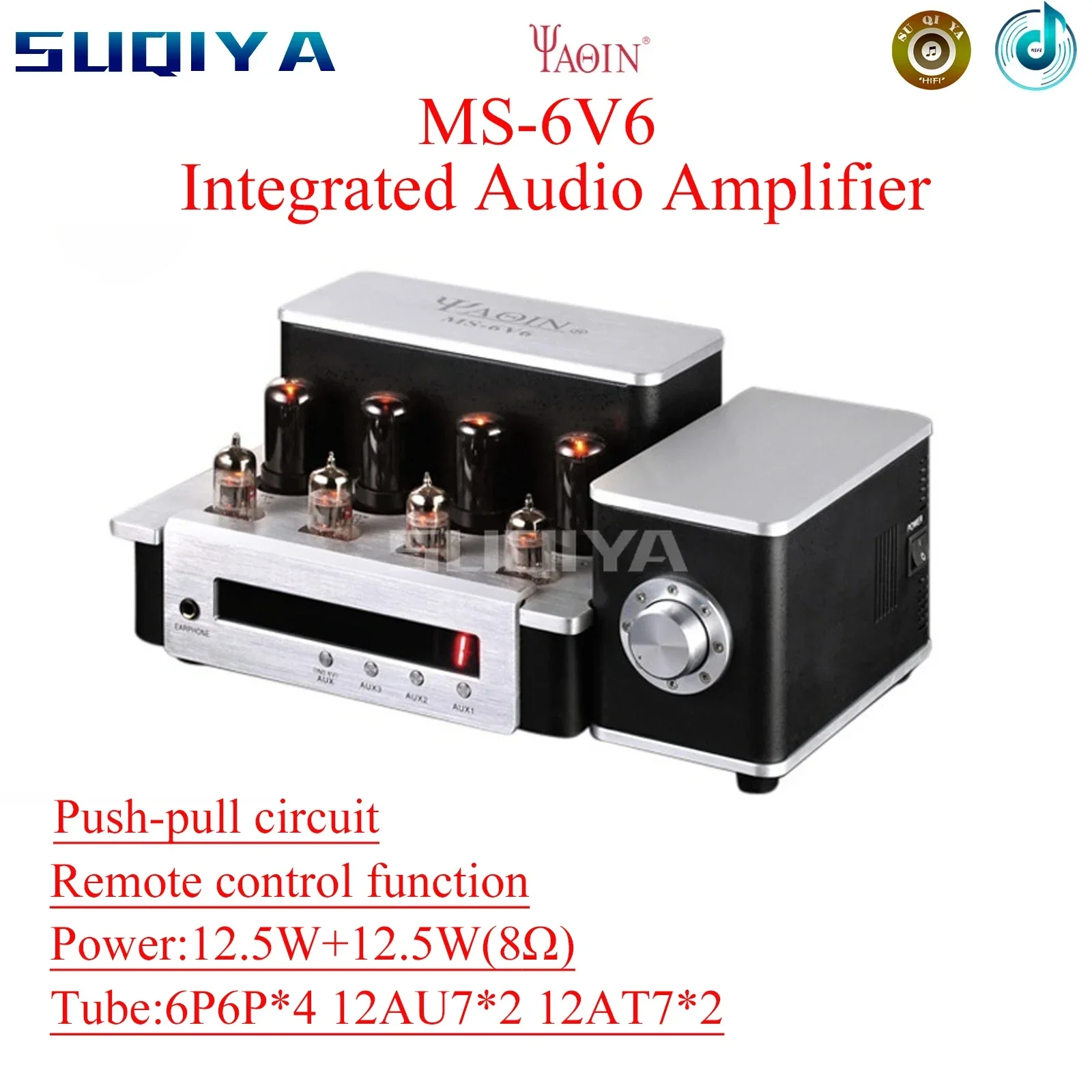 

SUQIYA-Yaqin MS-6V6 Tube Amplifier 6P6P Tube Amplifier Fever HiFi High Fidelity Power Amplifier Home Audio