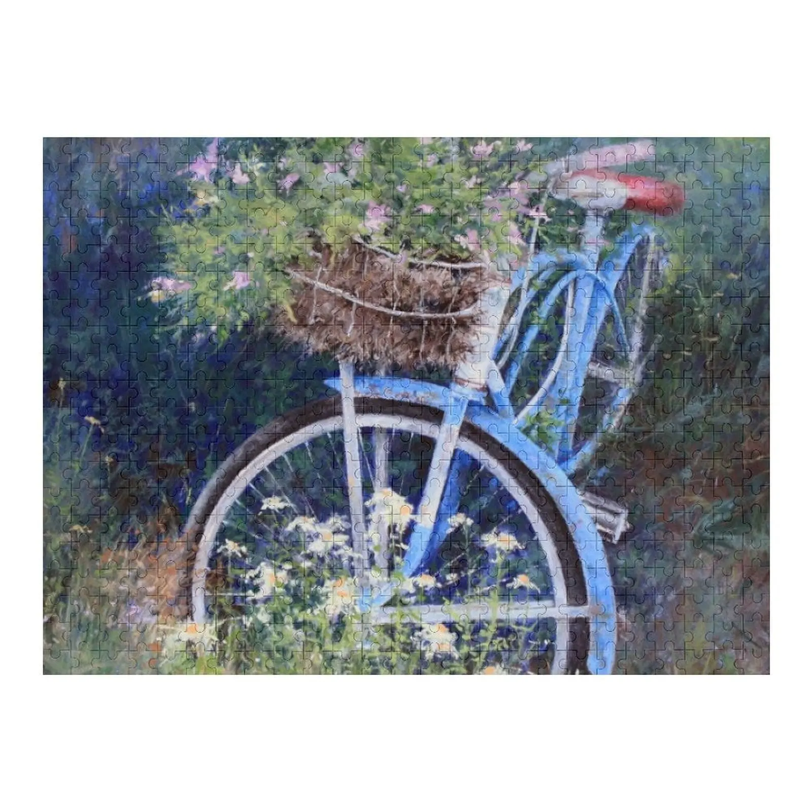 

Blue Bicycle Between the Weeds Jigsaw Puzzle Personalized Gift Married Jigsaw Custom Photo Puzzle