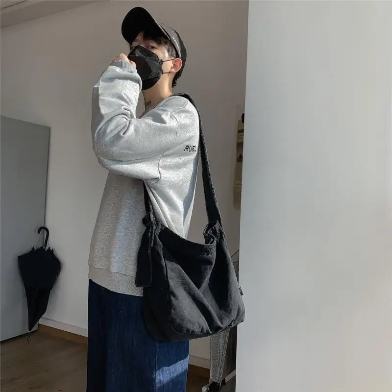 

X90D Aesthetic Shoulder Bag for Women Student Book Bag Casual Bag Canvas Crossbody Bag Large Capacity Bag