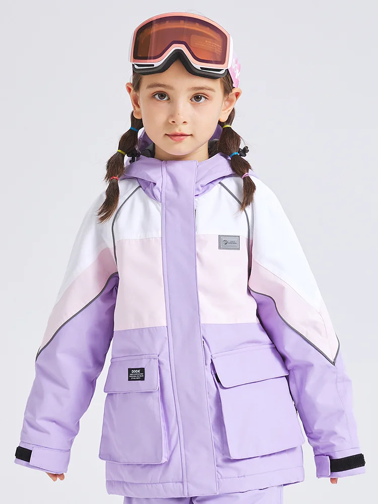 

DOOKSNOW New Boys' And Girls' Warm Waterproof Ski Jacket Winter Snowboard Suit Outdoor Snow Sports Breathable Ski Sport Hoodie