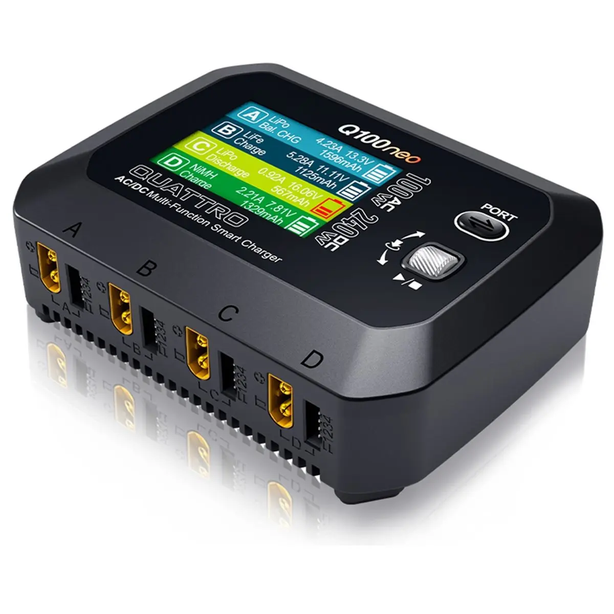 Y703A~!#Q100neo Multi-Function Smart Charger 2.8inch 100W DC 240W for LiPo/LiHV/NiMH/NiCd/Pb Battery Charger US PLUG