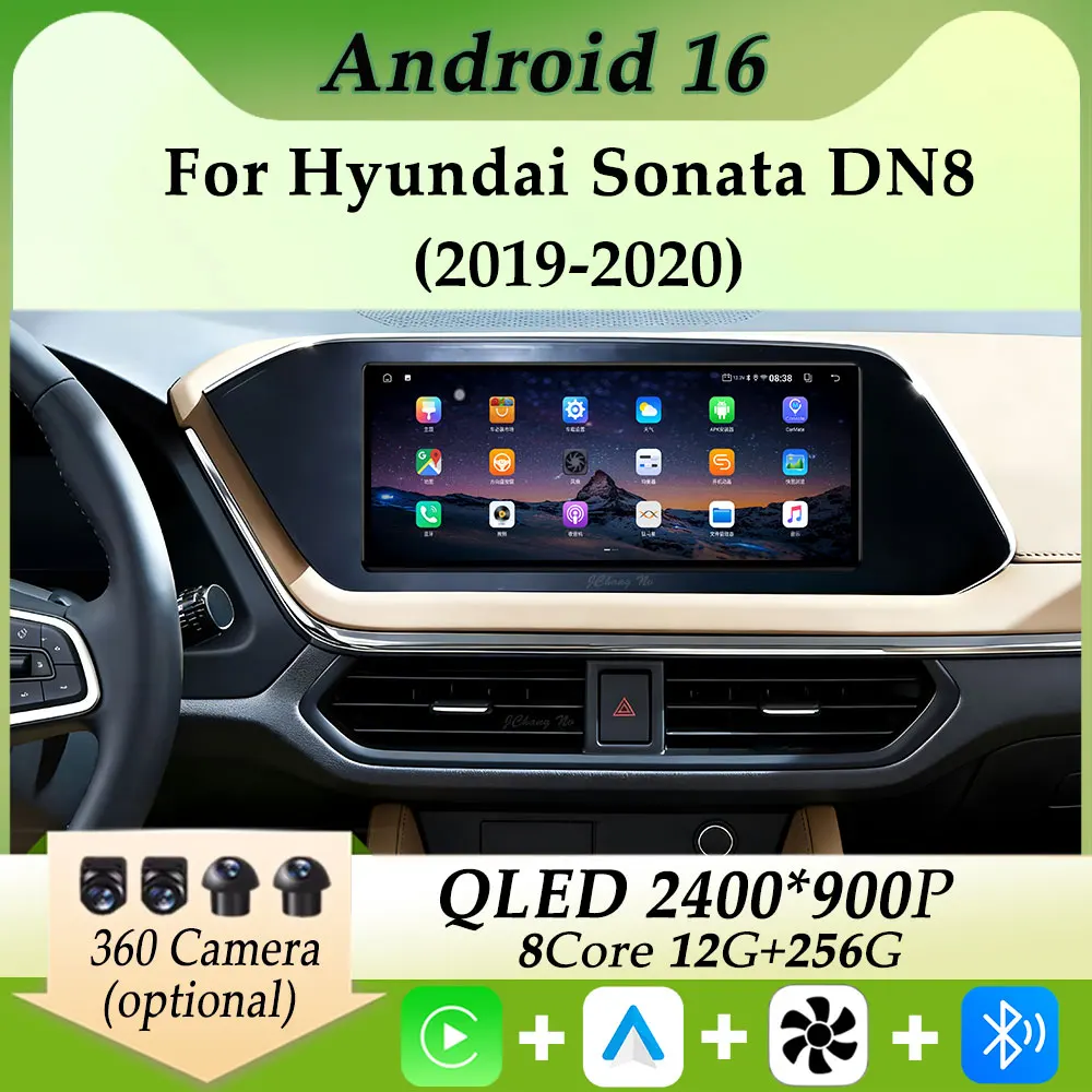 Pantalla Ultrafina para Hyundai Sonata DN8 2019-2020, Reproductor Multimedia para Auto con Carplay y Android, Radio, DSP, Pantalla Dividida, GPS, Bluetooth