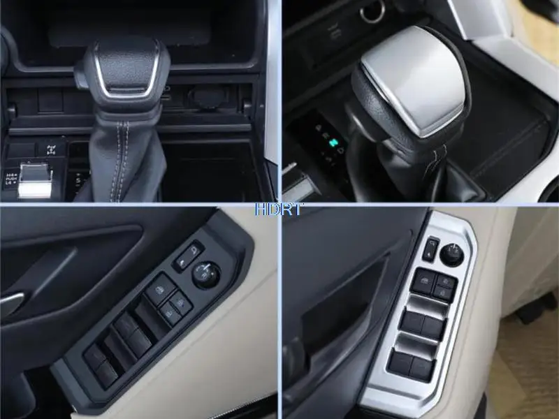 Car Style Window Control Panel Air Vent Outlet Gear Sticker ABS Chrome Silver Interior For Toyota Land Cruiser 300 LC300 2023 +