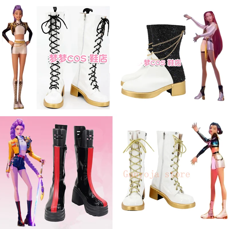 KPop Dämonenjäger Rumi Mira Zoey Cosplay Schuhe Anime Kostüm Stiefel Erwachsene Kinder Schuhe