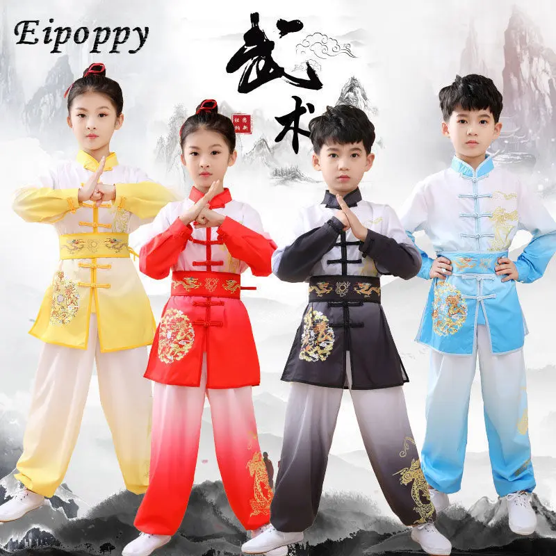 Children's Long-Sleeved Clothes, Children's Kung Fu Dragon Dance, Ethnic Style, Martial Arts Wear