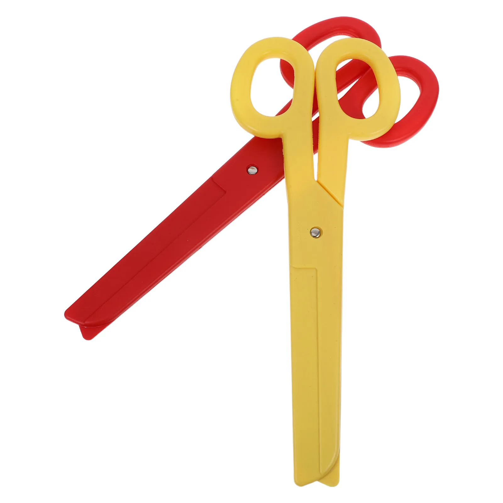 2Pcs Plastic Giant Clown Scissors Red Yellow Lightweight Fake Oversized Scissor Stage Accessory Giant Scissors