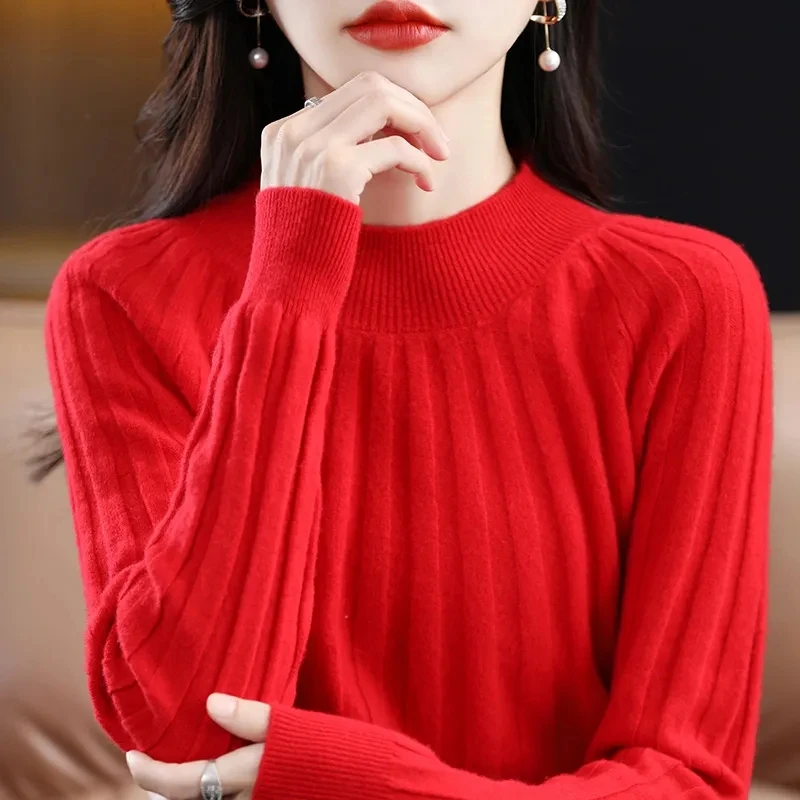 New Autumn Winter Women Pullovers O-neck Solid Knitwear Bottoming Shirt Korean Womens Sweaters Casual Ladies Jumpers Femme Pull