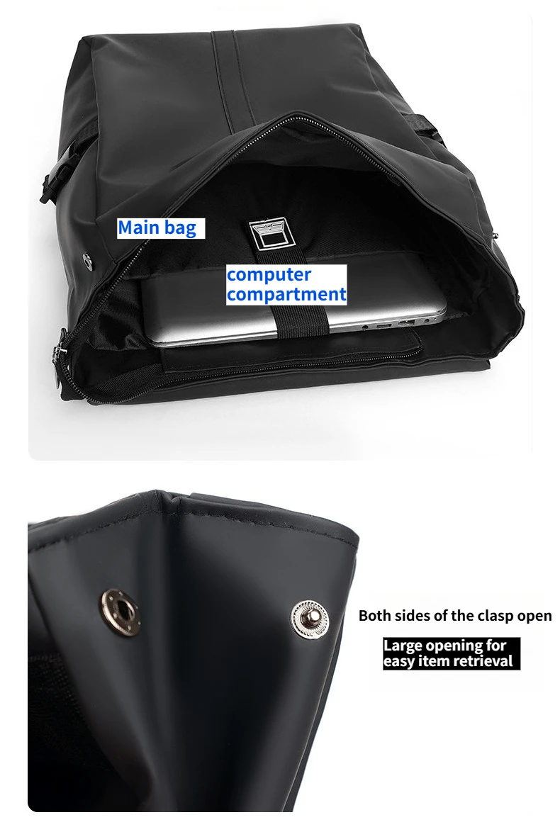 B 2026 Stilvoller Business-Rucksack für Herren, wasserdicht, 14 Zoll, Klapp-Laptop-Rucksack, mehrere Taschen, lässiger Tagesrucksack für Arbeit und Schule – Detail 4