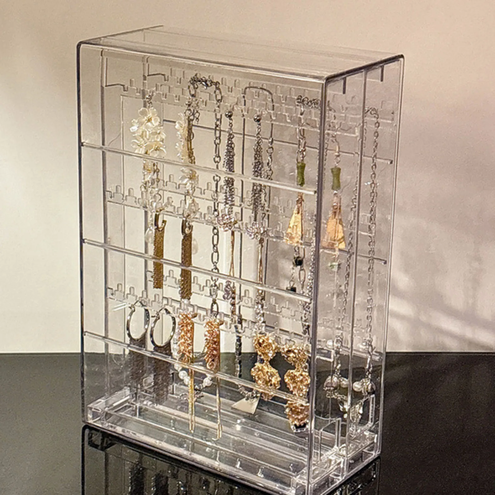 متعددة الوظائف مجوهرات المنظم برج سعة كبيرة الغبار لقرط الأذن مربط قلادة مجوهرات عرض الرف تخزين الرف #3