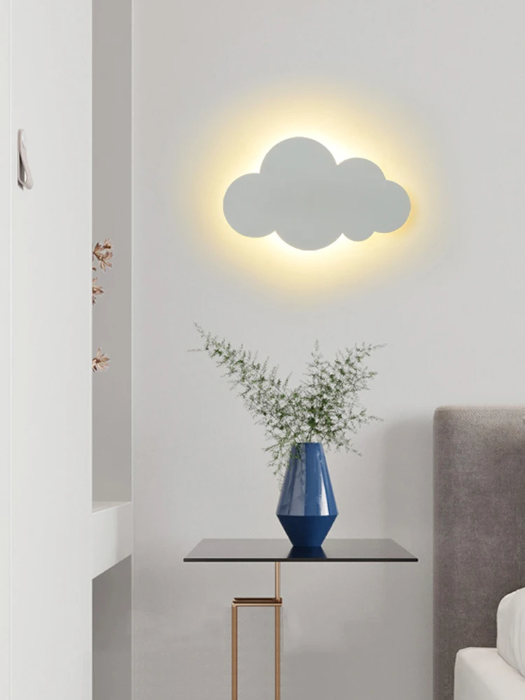 LED Cloud Wall Lamps With Plug Modern Living Room Girl Children\'s Bedroom Kids Minimalist Decoration AC85-265V