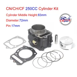 72MM  CYLINDER PISTON RING GASKET KIT For GY6 CN250 CFmoto 250 CF250 CH250 250CC ATV QUAD SCOOTER BUGGY GO KART CFMOTO  KAZUMA