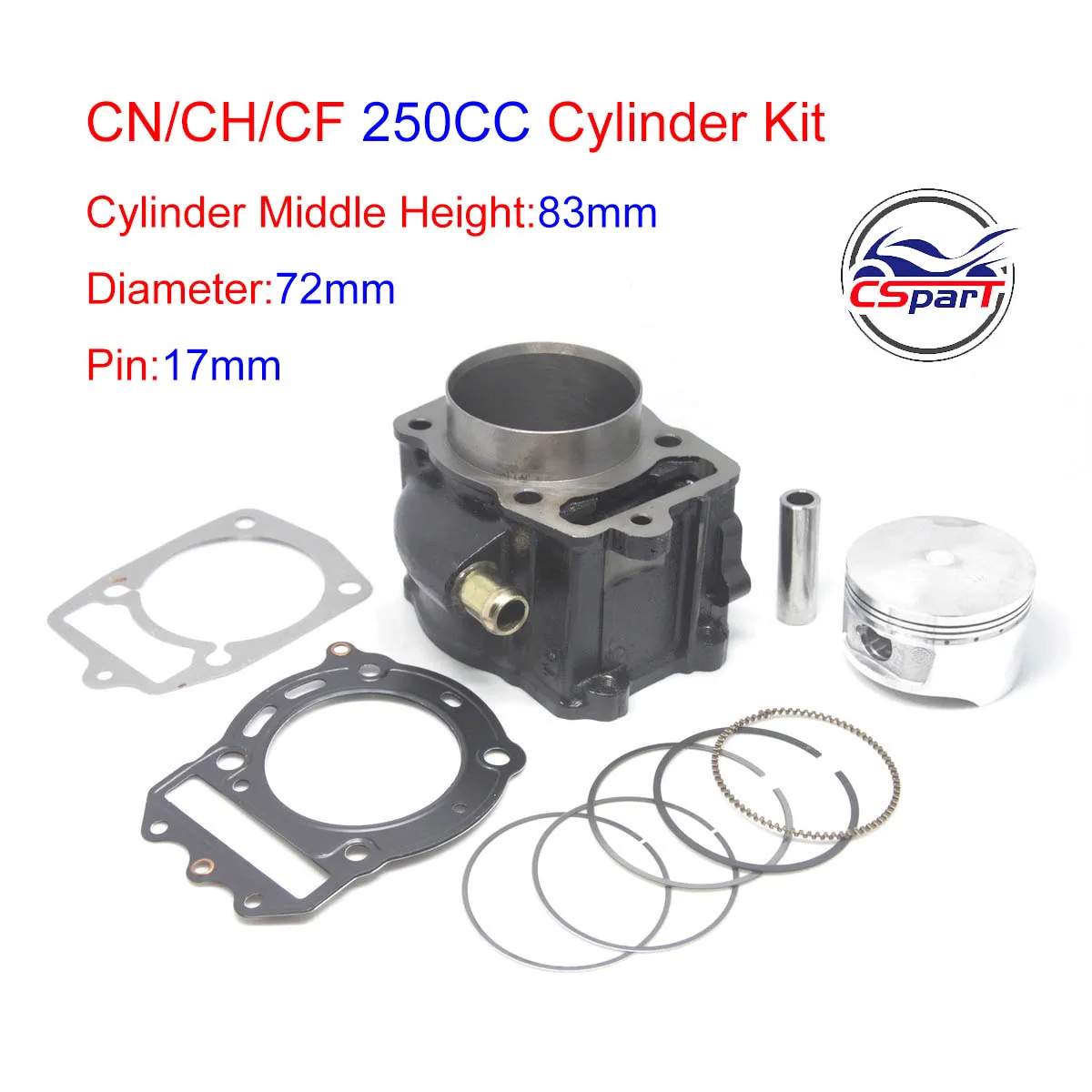 72MM pierścień tłokowy cylindra zestaw uszczelek do GY6 CN250 CFmoto 250 CF250 CH250 250CC skuter ATV QUAD BUGGY gokart CFMOTO KAZUMA