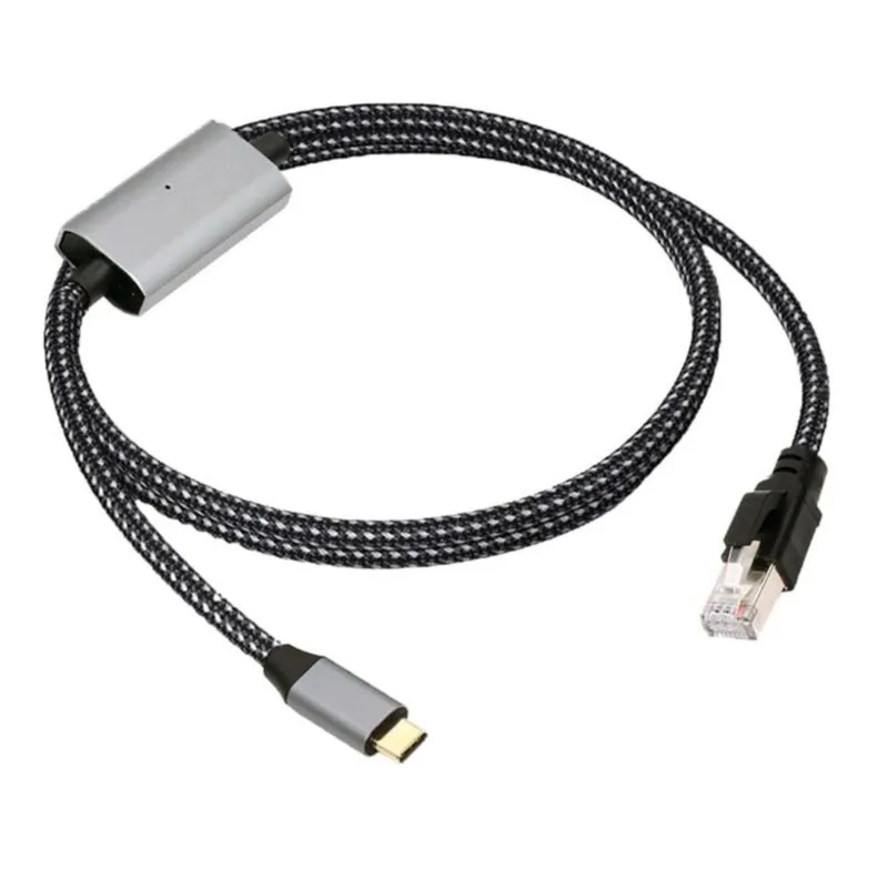 DT23 USB C to Ethernet Cable, Type C to RJ45 Network Cable, 1000Mbps Gigabit, 120cm, for Laptop Tablet Smartphone