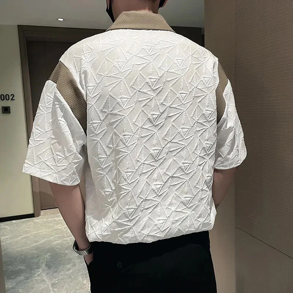 Y2K Mens Shirt Casual Versatile Short Sleeved Shirt Summer Hawaiian Ice Silk Cool New Fashion Top Men's Clothing Unisex 2024