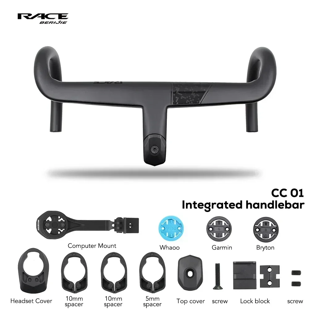 AliExpress NONE Race CC.01 Full Carbon Road Bicycle Handlebar For V5Rs/V4Rs/C68, Internal Cable Manillar Integratedo Cockpit For 370mm-430mm